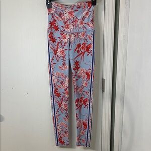Emily Hsu Designs Floral Leggings - Blue and Red